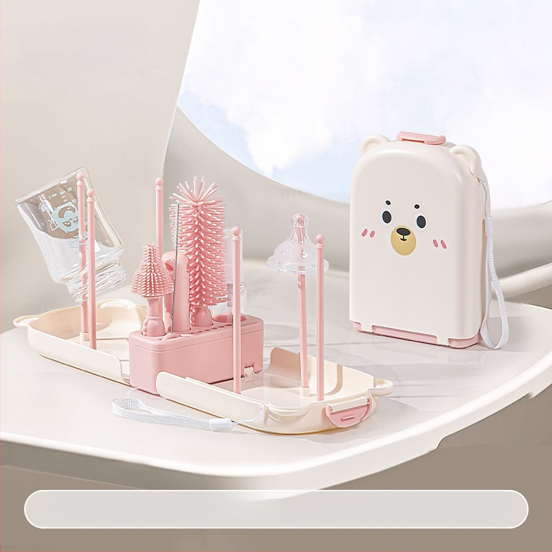 beeshum kaasaskantav pudelipuhastushari silikoonist tööriistakomplekt vastsündinu lutipuhastuseks spetsiaalne