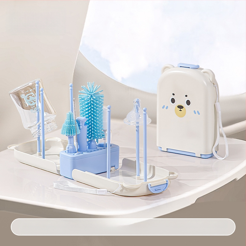 beeshum kaasaskantav pudelipuhastushari silikoonist tööriistakomplekt vastsündinu lutipuhastuseks spetsiaalne