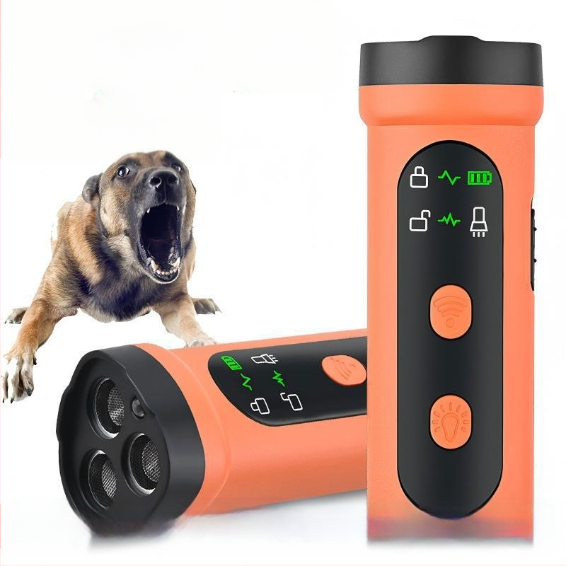 Mini ultragarsinis šunų atbaidymo įrenginys, galingas tolimojo dresavimo įrenginys nuo lojimo, šunų atbaidymo ir gąsdinimo įrenginys šunims lauke, savigynai ir apsaugai nuo lojimo