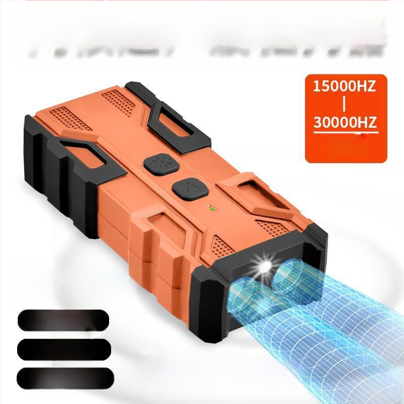 Mini ultragarsinis šunų atbaidymo įrenginys, galingas tolimojo dresavimo įrenginys nuo lojimo, šunų atbaidymo ir gąsdinimo įrenginys šunims lauke, savigynai ir apsaugai nuo lojimo