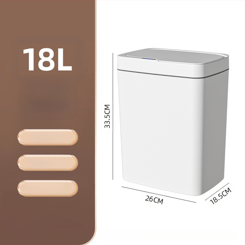 Išmanioji šiukšliadėžė be prisilietimo su atviru dangčiu, automatiškai pakuojama išmanioji šiukšliadėžė vonios kambario tarpui