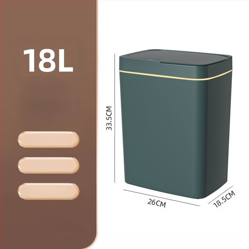 Išmanioji šiukšliadėžė be prisilietimo su atviru dangčiu, automatiškai pakuojama išmanioji šiukšliadėžė vonios kambario tarpui