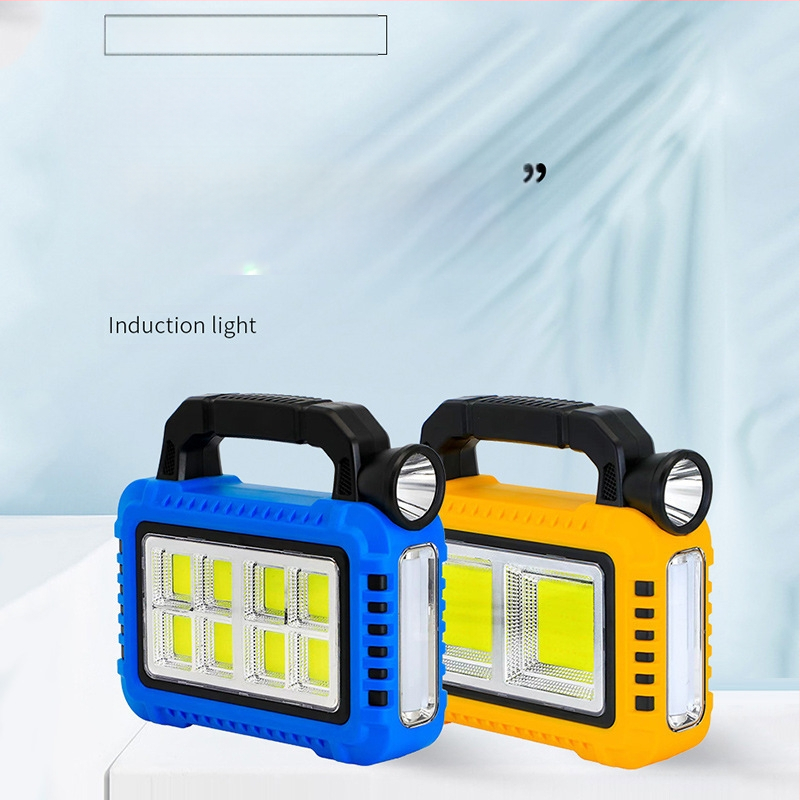 Uus päikeseenergial laetav multifunktsionaalne kaasaskantav lamp välistingimustes kasutatav tugev valgusvalgustus prožektor avariitöölamp taskulamp
