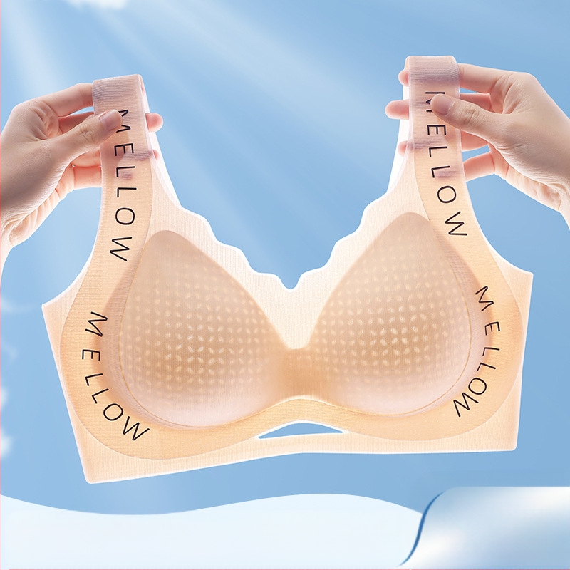 Vasarinės plonos pakėlimo raidės plius dydžio besiūlės apatinės moteriškos didelės krūtinės mažos be plieno žiedo liemenėlės plius dydžio sportinė liemenėlė