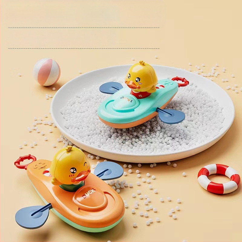 Kūdikių vandens žaislai baidarėms kūdikio geltonai anties irklavimui vonioje mergaitėms vaikams vonios kambarys vingiuotas paplūdimio kabelis