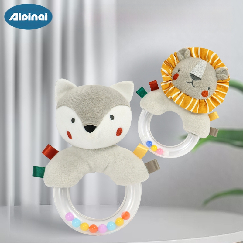 Kūdikiui raminantis rankos žiedas 0-1 metų vaikui, sugriebiantis rankos žiedas naujagimiui, pliušinis dėlionės žaislas, rankos žiedas