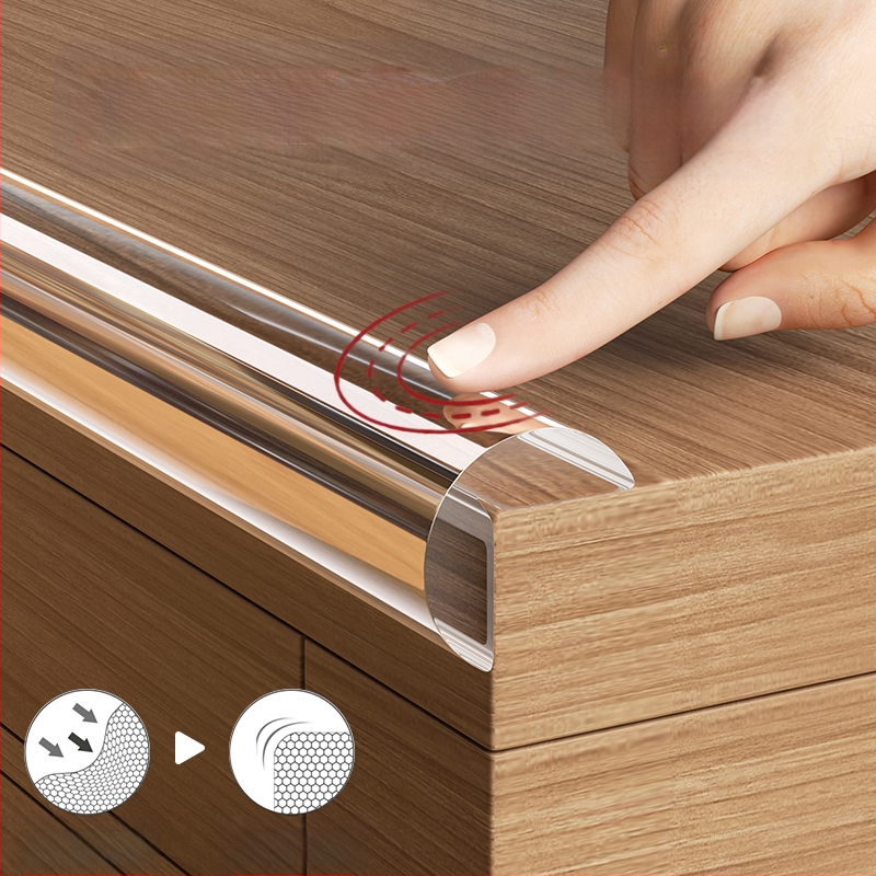 Läbipaistvad kokkupõrkevastased ribad lastele, keskkonnasõbralikud pehmed seina nurgakleebised, beebi närimislaua nurgakaitsekleebised