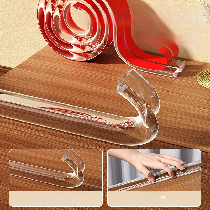 Läbipaistvad kokkupõrkevastased ribad lastele, keskkonnasõbralikud pehmed seina nurgakleebised, beebi närimislaua nurgakaitsekleebised