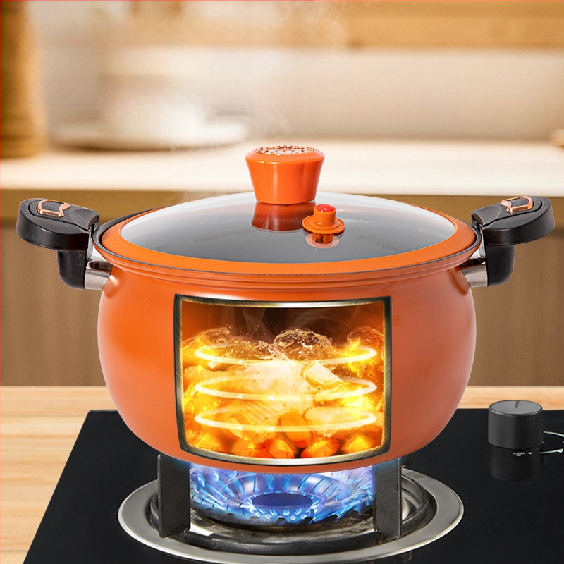 „Chubby Dundun“ mikroslėginis puodas, buitinis nelimpantis sriubos puodas, „Chubby Dudu“ daugiafunkcis mažas indukcinės viryklės dujinis universalus troškintuvas