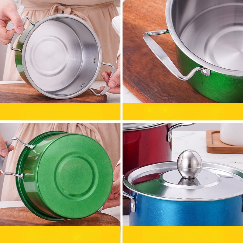 Tarpvalstybinis nerūdijančio plieno puodų rinkinys, trijų dalių puodų rinkinys, dovanų binauralinis sriubos puodų rinkinys, šešių dalių puodų rinkinys, didmeninė prekyba