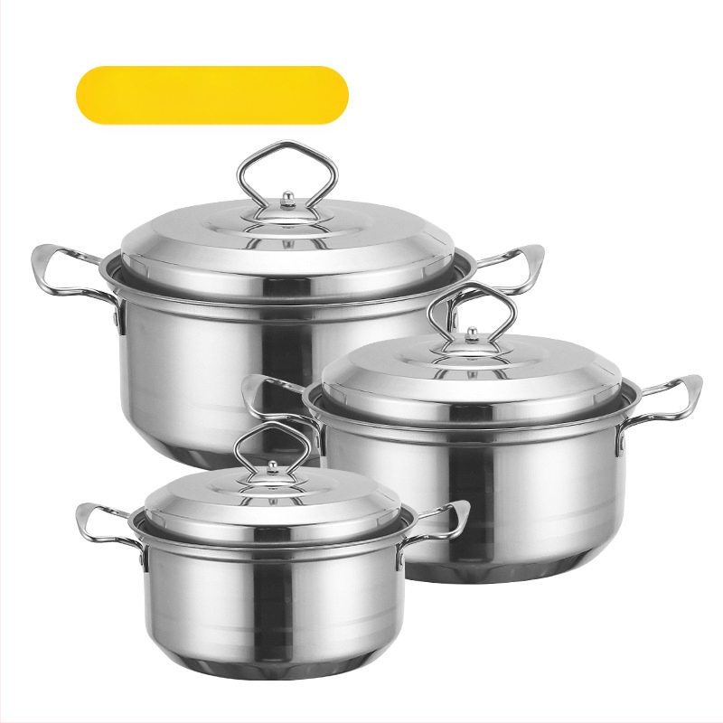 Tarpvalstybinis nerūdijančio plieno puodų rinkinys, trijų dalių puodų rinkinys, dovanų binauralinis sriubos puodų rinkinys, šešių dalių puodų rinkinys, didmeninė prekyba