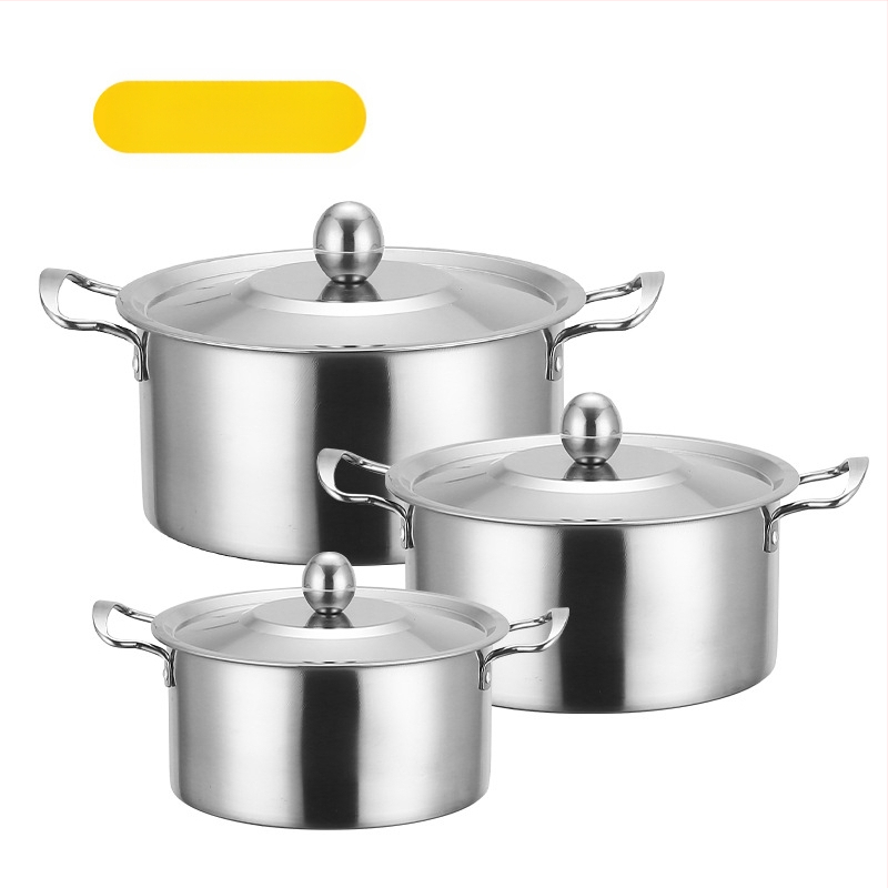 Tarpvalstybinis nerūdijančio plieno puodų rinkinys, trijų dalių puodų rinkinys, dovanų binauralinis sriubos puodų rinkinys, šešių dalių puodų rinkinys, didmeninė prekyba