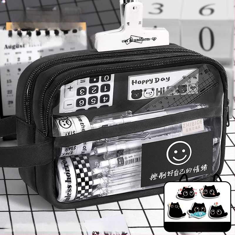 Üheksakihiline suure mahutavusega loominguline kassipliiats, õpilase pliiats, väärtuslik lihtne nišivalukott, kirjatarvete kott poisile