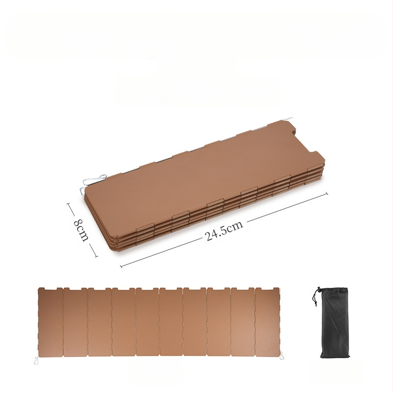 Telkimisvarustusega välistingimustes kasutatav kokkupandav tuule suunaja rauast kassettahju mitmekülgne tuulekindel kate kümme korda äge pliit tuulekindel laud hulgimüük