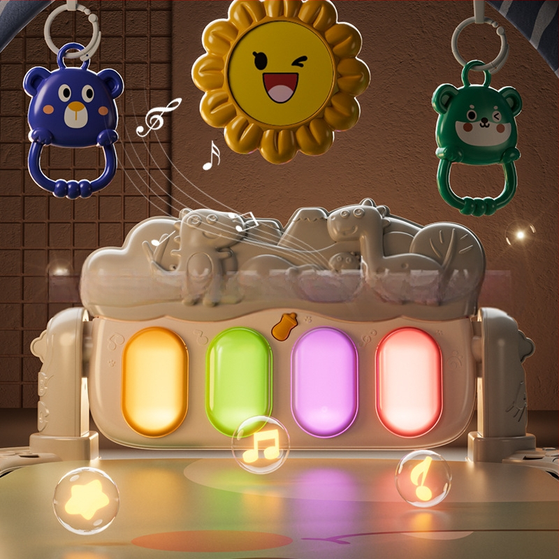 „Amazon“ naujas kūdikio pėdų pianino treniruoklis su EN71 naujagimio daugiafunkciu pianino ropojimo kilimėliu