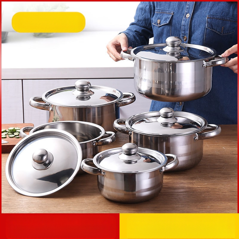 Tarpvalstybinis karšto pardavimo didmeninė prekyba tarpvalstybine užsienio prekyba populiarus nerūdijančio plieno puodų rinkinys sriubai didelės talpos sutirštintas buitinis sriubos puodas