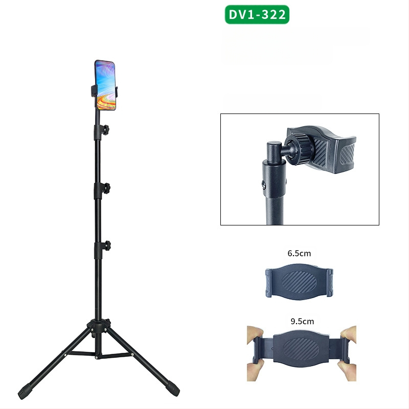 Hulgimüük tahvelarvuti alus põrandale 12-tolline must statiivialus sissetõmmatav 1,6 m laisk mobiiltelefoni alus kohaletoimetamiseks