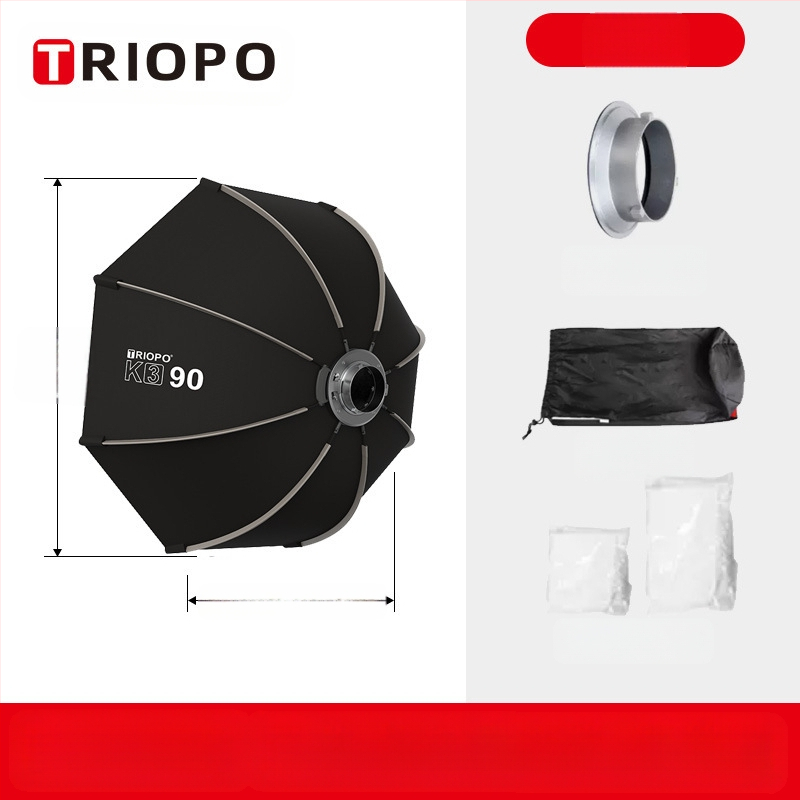 Triopo K3 osmerokutni bočni softbox za bljeskalicu na kameri, brzo učvršćivanje i oslobađanje, prenosni modificator difuznog svjetla