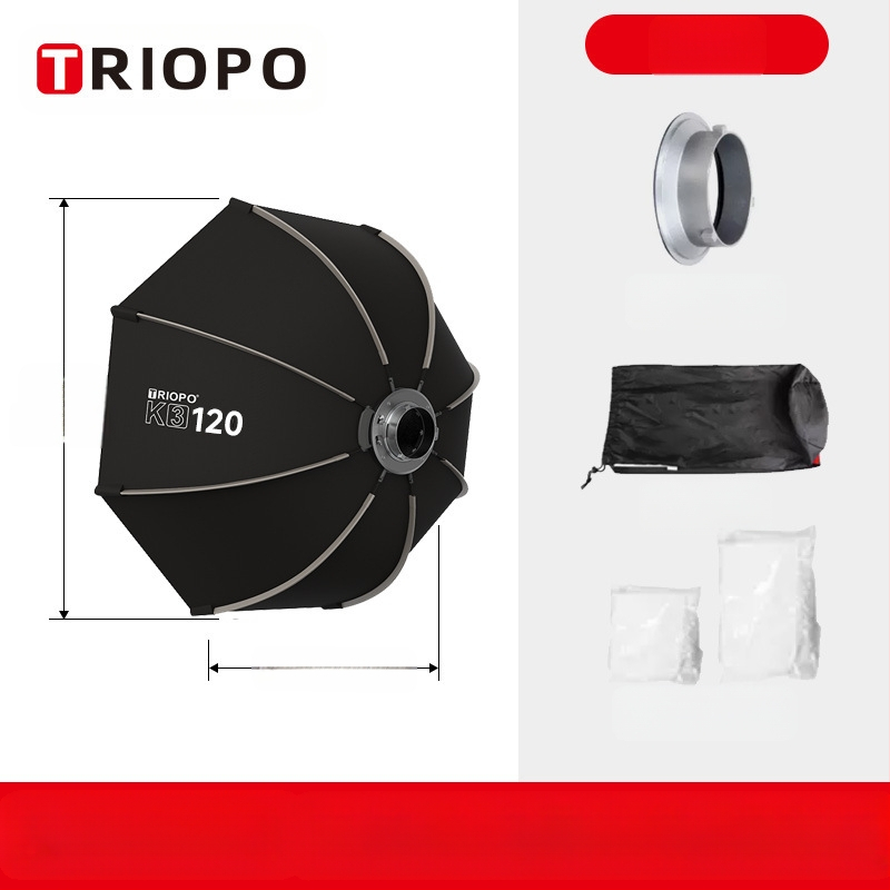 Triopo K3 osmerokutni bočni softbox za bljeskalicu na kameri, brzo učvršćivanje i oslobađanje, prenosni modificator difuznog svjetla