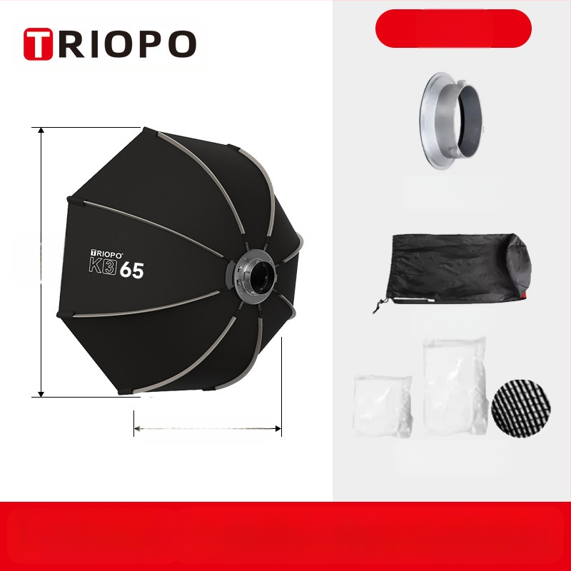 Triopo K3 osmerokutni bočni softbox za bljeskalicu na kameri, brzo učvršćivanje i oslobađanje, prenosni modificator difuznog svjetla