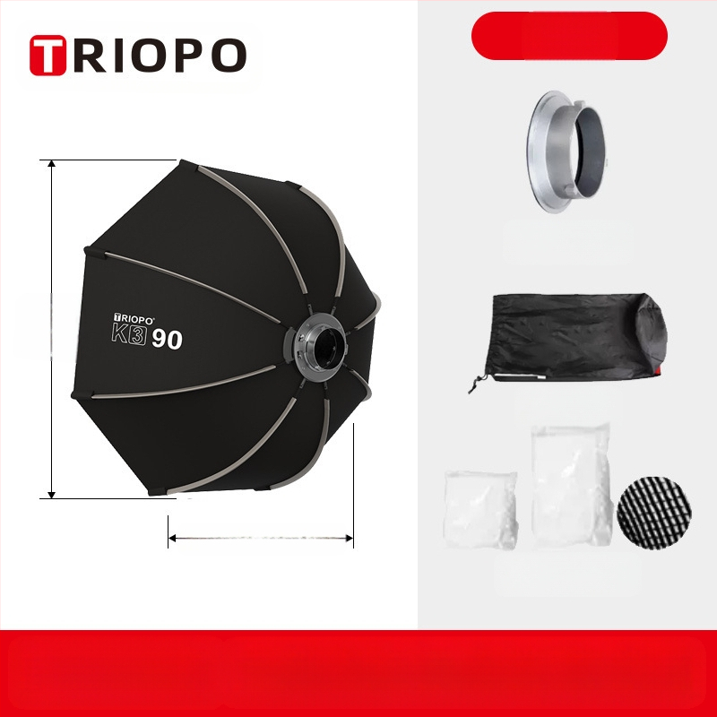 Triopo K3 osmerokutni bočni softbox za bljeskalicu na kameri, brzo učvršćivanje i oslobađanje, prenosni modificator difuznog svjetla