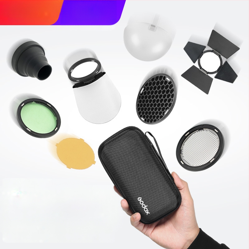 Shenniu S-R1 apaļā lampas vāciņa piederumu adapteris gredzena augšdaļas zibspuldzei V1 AD200PRO fotografēšanas piederumi AK-R1