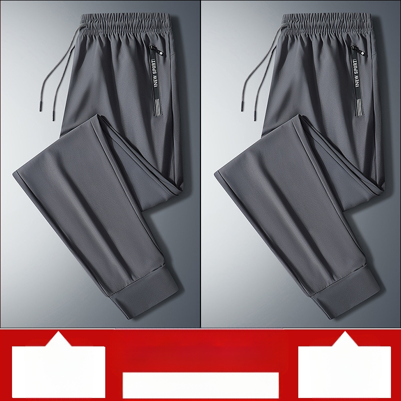 Εκρηκτικά καλοκαιρινά παντελόνια από μετάξι Ice για άνδρες και γυναίκες, αθλητικά παντελόνια, ψηλό ελαστικό, γρήγορο στέγνωμα, casual παντελόνι, ίσια, χαλαρά, μεγάλα μεγέθη, για υπαίθριες δραστηριότητες