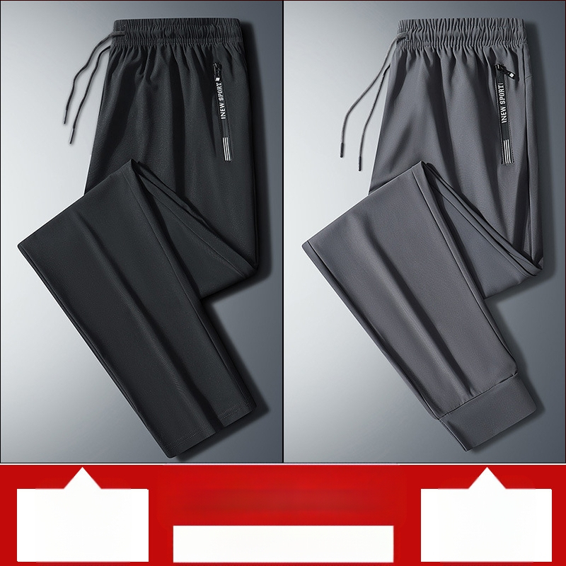 Εκρηκτικά καλοκαιρινά παντελόνια από μετάξι Ice για άνδρες και γυναίκες, αθλητικά παντελόνια, ψηλό ελαστικό, γρήγορο στέγνωμα, casual παντελόνι, ίσια, χαλαρά, μεγάλα μεγέθη, για υπαίθριες δραστηριότητες