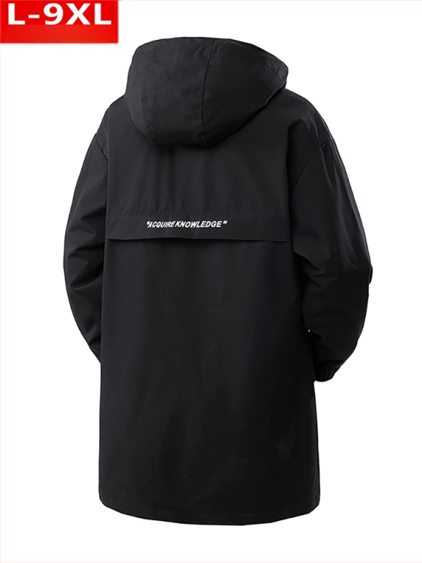 Proljetni i jesenski trendi kvalitetni muški odjevni predmeti, zgodni višenamjenski kaput s kapuljačom, debeljuškasti muški platirani kaput plus size, široki, srednje duljine