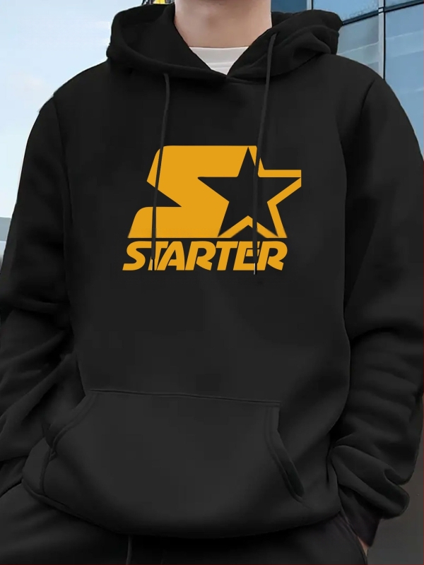 Meeste geomeetrilise mustriga vabaaja kapuutsiga dressipluus - pikkade varrukatega, känguru taskuga, sportimiseks õues kasutamiseks