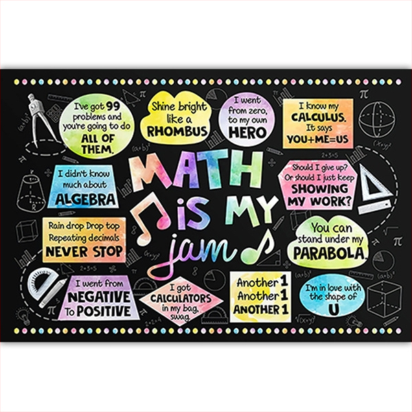 Piiriülene allikas õpetaja klassiruum inglise kiri inspireeriv plakat spreivärviga värvitud matemaatiline valem klassiruumi seinakaunistus maali südamik