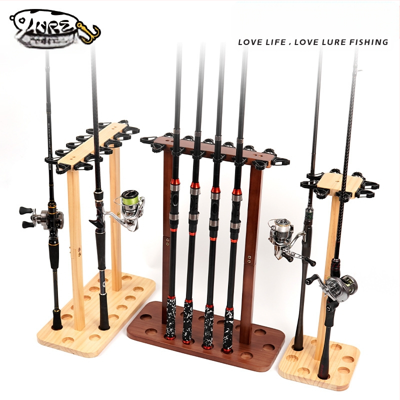 Medžio masyvo 8/14 padėčių ant grindų pastatomas meškerių stovas, meškerių laikymo lentyna be smūgių, naujas produktas, skirtas naudoti visoje šalyje