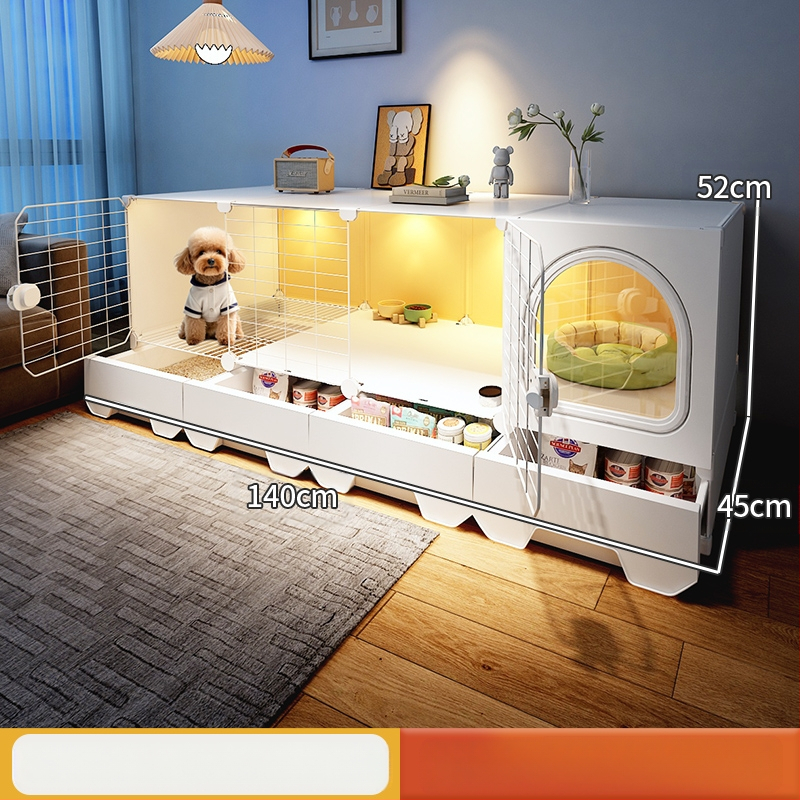 Cușcă pentru câini cu toaletă separată, o cameră, un living și o baie, cușcă pentru câini mici, cușcă pentru animale de companie de uz casnic, tip Teddy Pomeranian