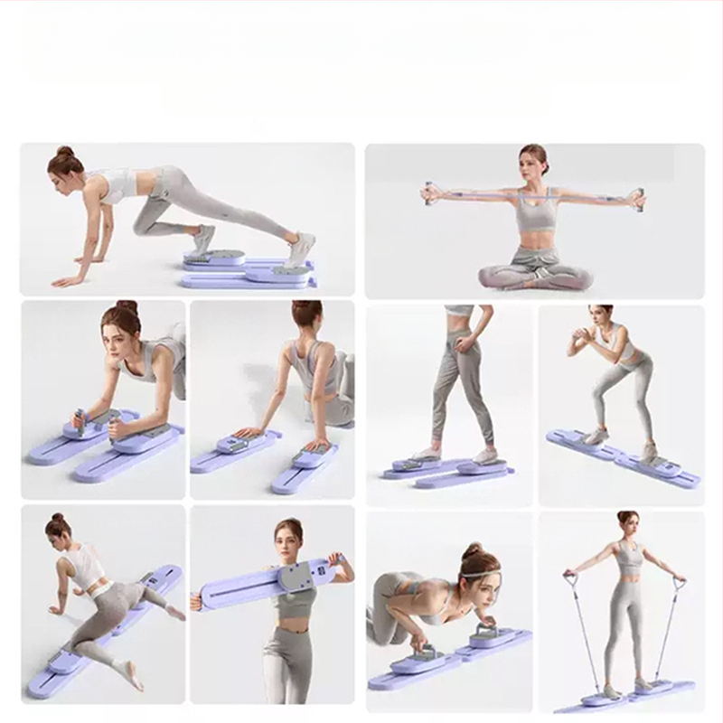 Tiktoki stiilis multifunktsionaalne lõhestatud kõhulihaste treeninglaud kõhulihaste rattaga automaatse tagasilöögiga kõhulihaste treeningvarustus