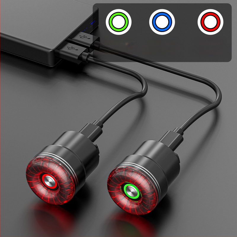 „Yinji SR1pro“ išmanusis dviračio galinis žibintas, C tipo įkrovimas, vandeniui atsparus, naktinio važiavimo galinis žibintas, stabdžių indukcinis galinis žibintas