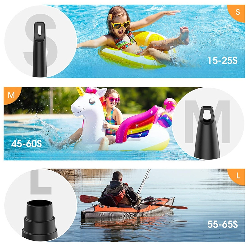 Lauko stovyklavimo belaidis nešiojamas oro siurblys, oro čiužinys, baseino plaukimo žiedas, buitinis vakuuminis suspaudimo maišelis, oro pompa