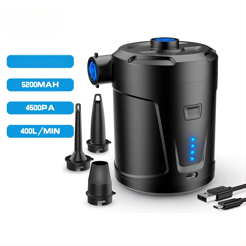 Lauko stovyklavimo belaidis nešiojamas oro siurblys, oro čiužinys, baseino plaukimo žiedas, buitinis vakuuminis suspaudimo maišelis, oro pompa