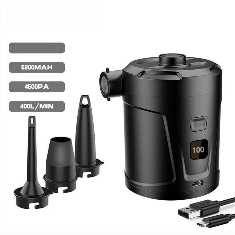 Lauko stovyklavimo belaidis nešiojamas oro siurblys, oro čiužinys, baseino plaukimo žiedas, buitinis vakuuminis suspaudimo maišelis, oro pompa