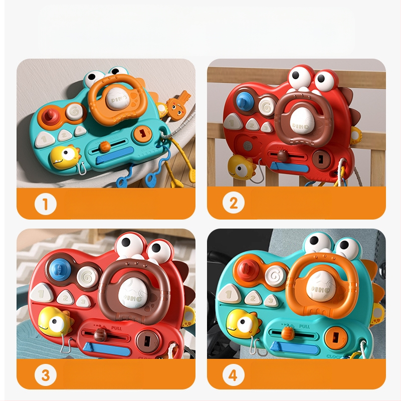 Tarpvalstybinė naujo dinozauro vairo „Lala Le Busy Board Montessori“ daugiafunkcis kūdikio imitavimo antrojo piloto žaislų partija