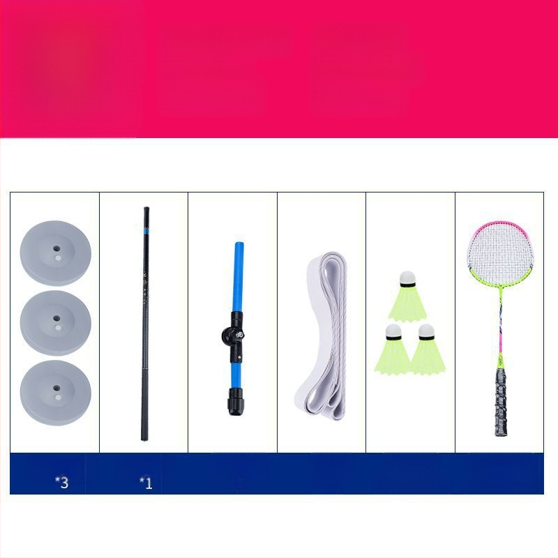 Badmintono treniruoklis, vieno asmens, vaikams skirtas nešiojamas badmintono atšokimo treniruoklis, skirtas naudoti namuose