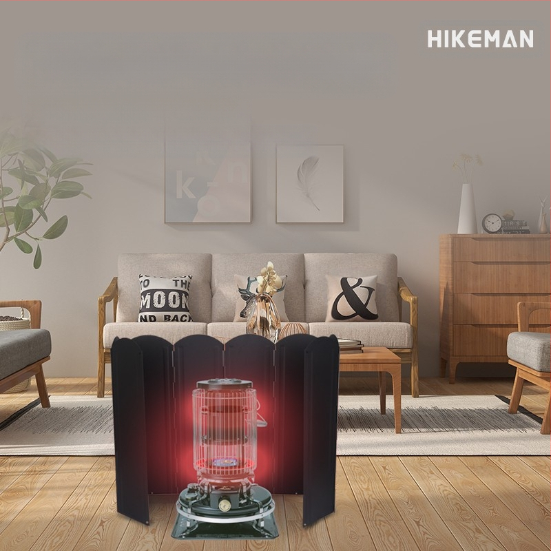 Õues must suur tuuleklaas telkimiseks BBQ lõkkepliit kokkupandav köögitarbed tsingitud leht soojust koguv tuuleklaas