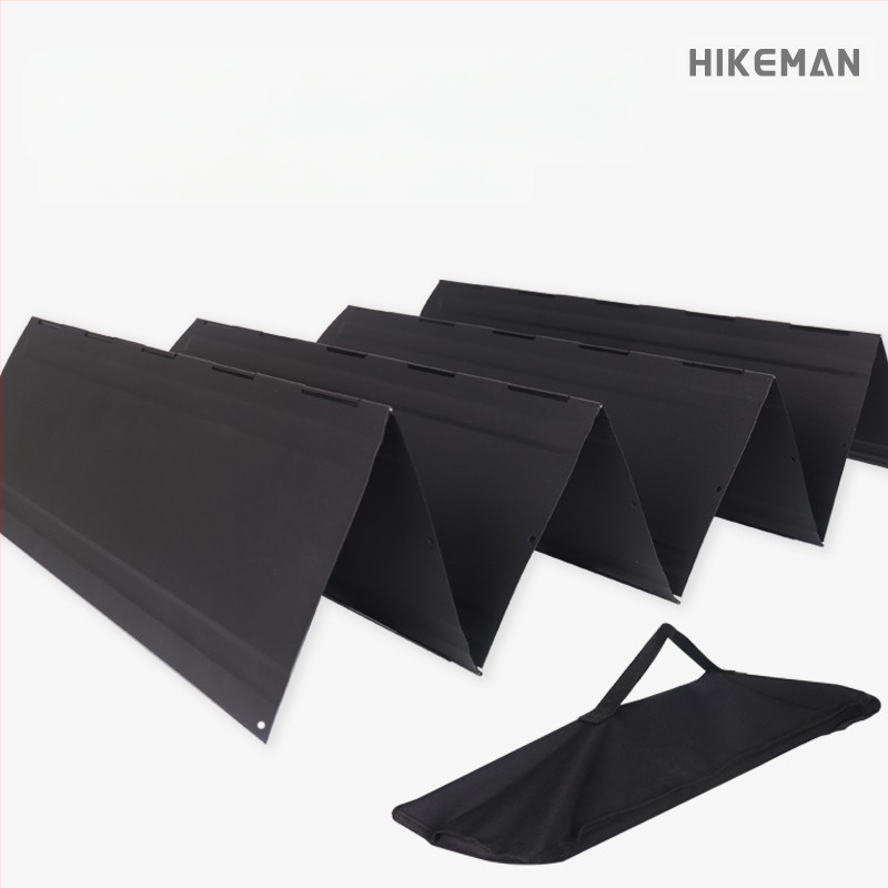 Õues must suur tuuleklaas telkimiseks BBQ lõkkepliit kokkupandav köögitarbed tsingitud leht soojust koguv tuuleklaas