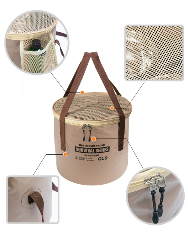 CLS uus täiustatud kokkupandav ämber kaasaskantav äravoolukorv telkimiseks grillimiseks köögiviljade pesemiseks nõud teleskooppüügi ämber kalapüügivahendite kott