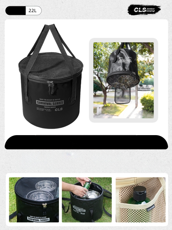 CLS uus täiustatud kokkupandav ämber kaasaskantav äravoolukorv telkimiseks grillimiseks köögiviljade pesemiseks nõud teleskooppüügi ämber kalapüügivahendite kott
