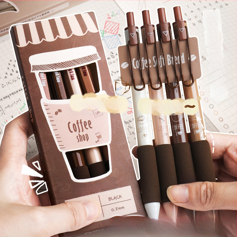 Kohvipintsel kiiresti kuivav pliiats kõrge värviväärtusega pintsliga pliiats must pliiats pressi geelpliiats keskkooli õpilaste kontoritarbed