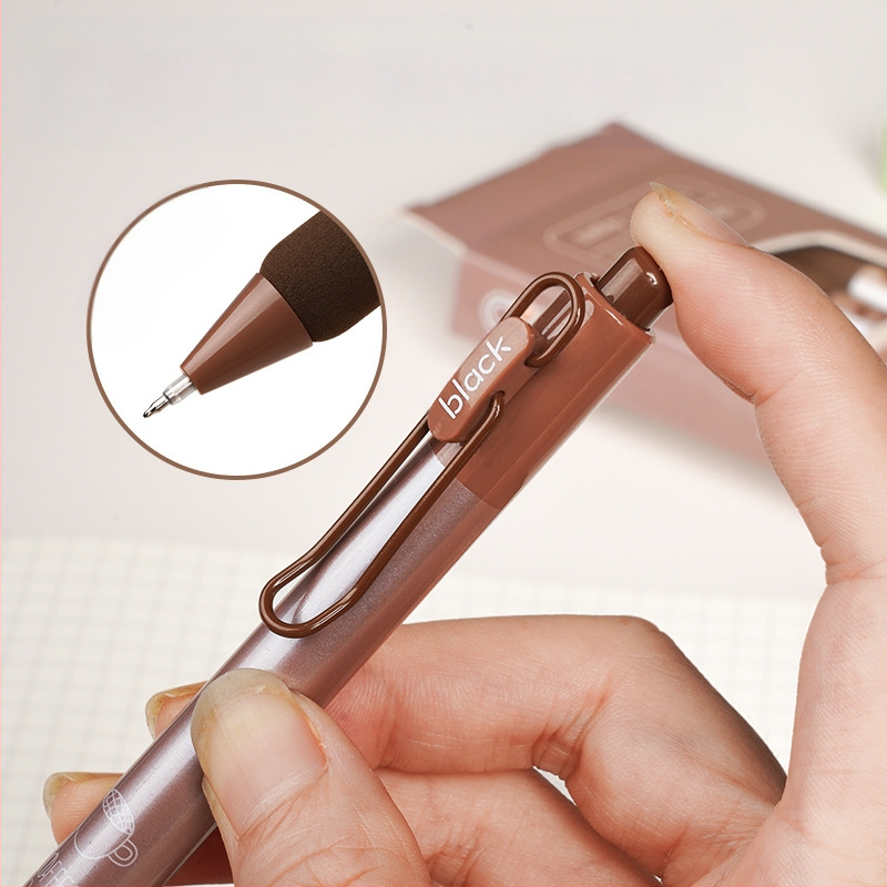 Kohvipintsel kiiresti kuivav pliiats kõrge värviväärtusega pintsliga pliiats must pliiats pressi geelpliiats keskkooli õpilaste kontoritarbed