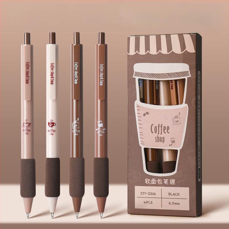 Kohvipintsel kiiresti kuivav pliiats kõrge värviväärtusega pintsliga pliiats must pliiats pressi geelpliiats keskkooli õpilaste kontoritarbed