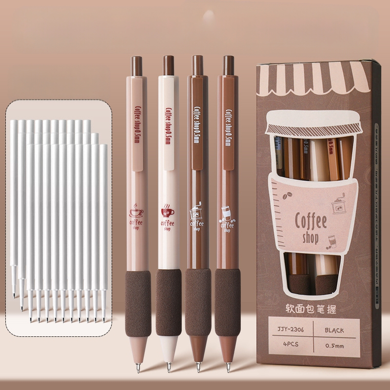 Kohvipintsel kiiresti kuivav pliiats kõrge värviväärtusega pintsliga pliiats must pliiats pressi geelpliiats keskkooli õpilaste kontoritarbed