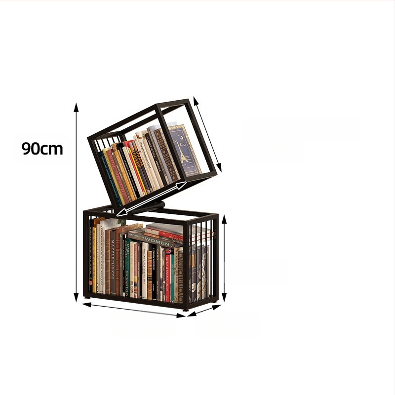 Trendikas kodunurk, vertikaalne loominguline raamaturiiul, moodne põrandal seisev lihtne hoiuriiul, raamaturiiuli kabinet, nurgariiul