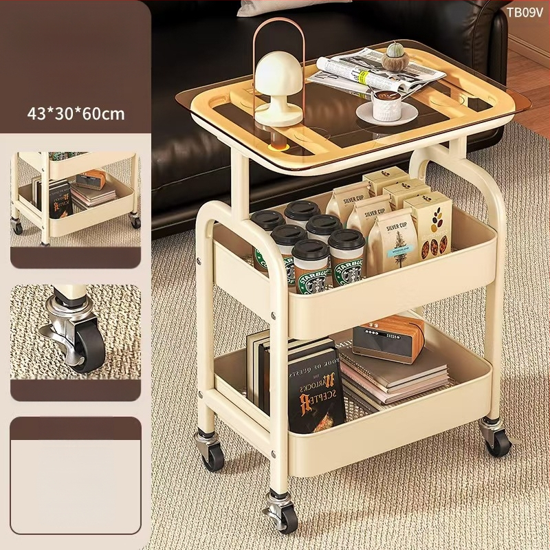 Piiriülene teisaldatav majapidamises kasutatav mitmekihiline elutuba, süsinikterasest suupistete hoiuriiul, hoiukäru lauaplaadiga, väike käru hoiuriiul